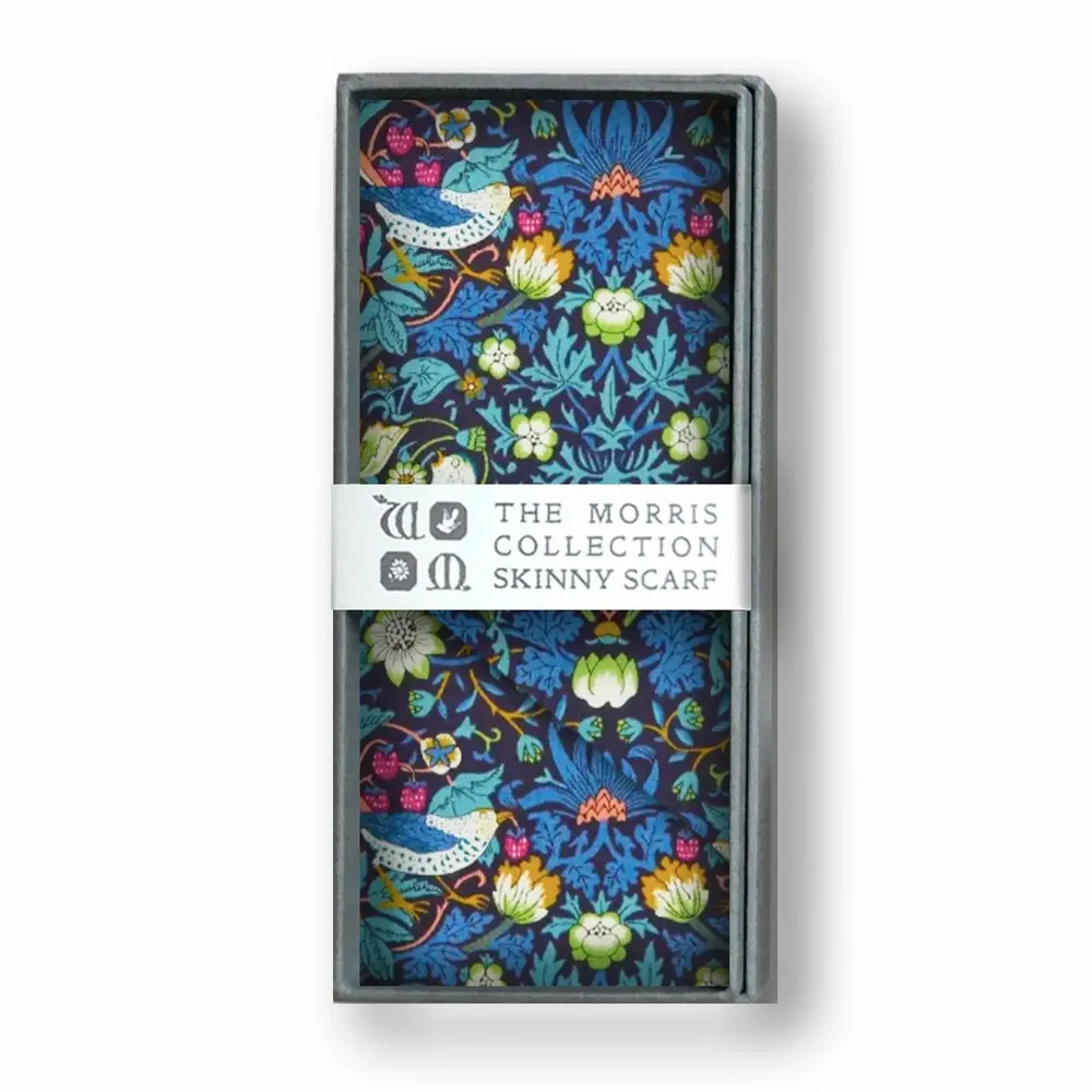 Foulards et écharpes - Écharpe fine - Collection Morris - Strawberry Thief Blue J - LIME TREE DESIGN