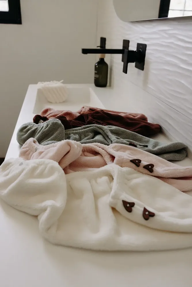 Autres linges de bain - Serviette turban cheveux en éponge bambou - POULE HOUSE