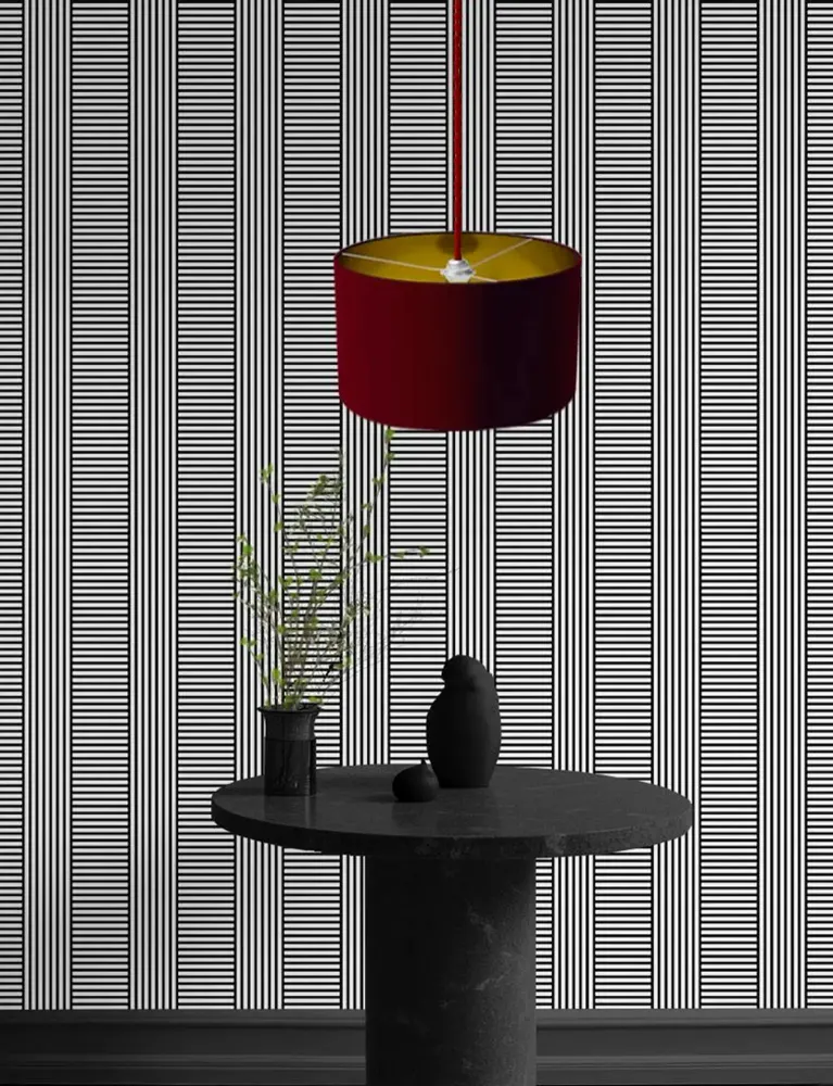 Paintings - Bauhaus Black & White Stripes Wallpaper – Contemporary Geometric Wall - J'ESSENTIA