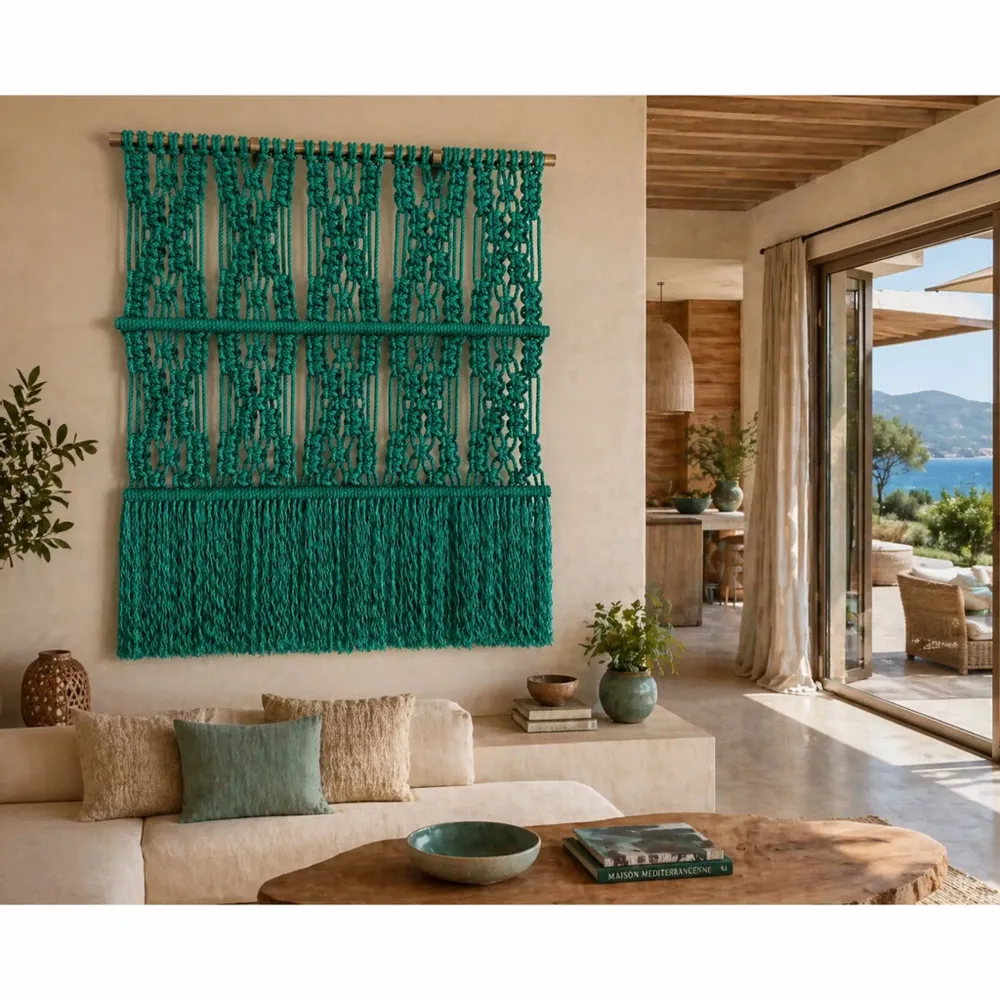 Tapestries - Green Handcrafted Macramé Wall Hanging - NŒULUXE