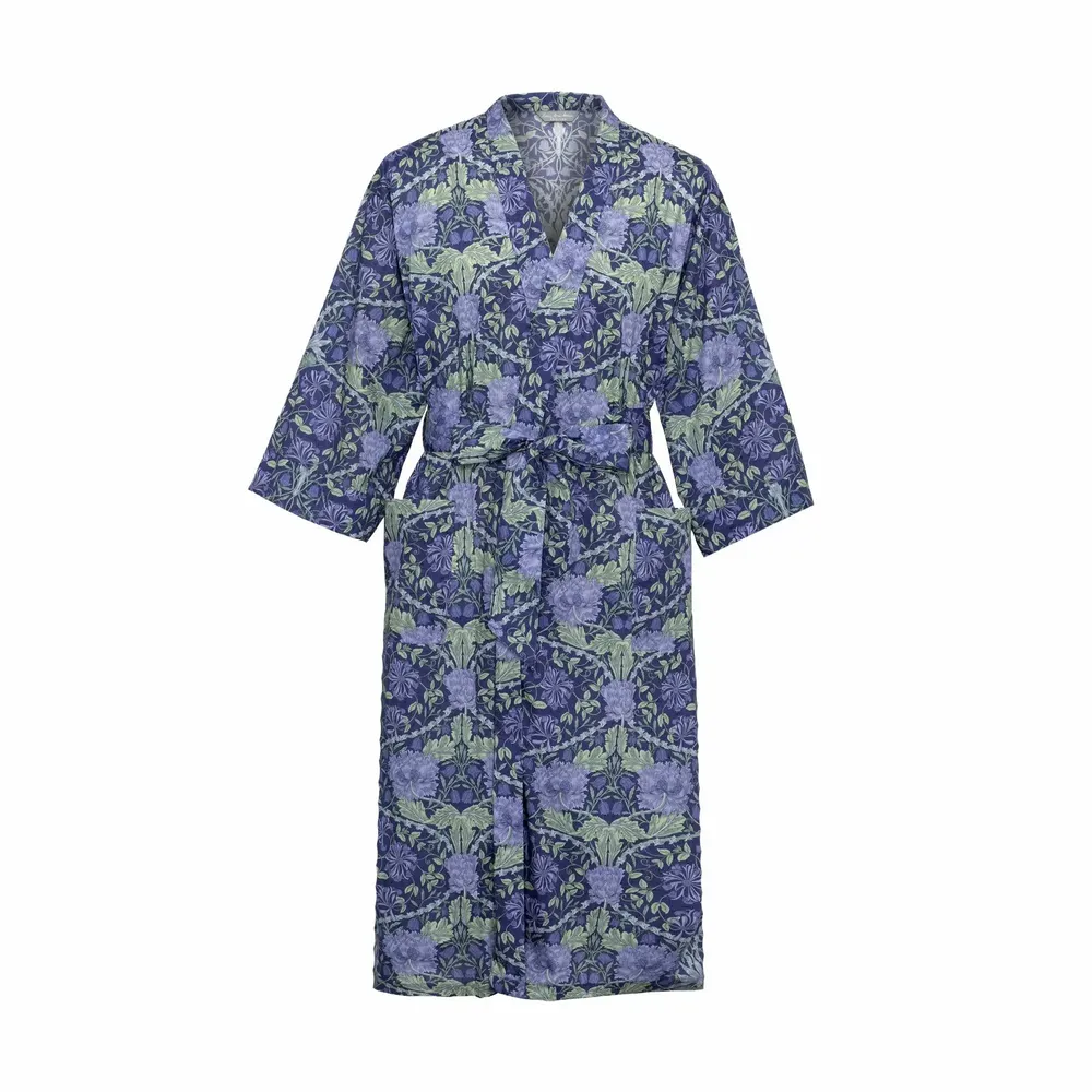 Vêtements de nuit - Peignoir kimono long March - Collection Morris : fabriqué en tissu Lib - LIME TREE DESIGN