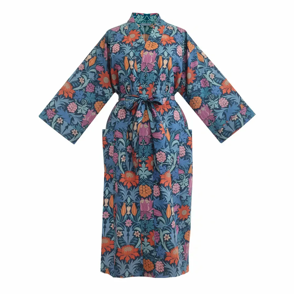 Vêtements de nuit - Robe kimono longue Standen - Collection Morris : fabriquée avec Libert - LIME TREE DESIGN