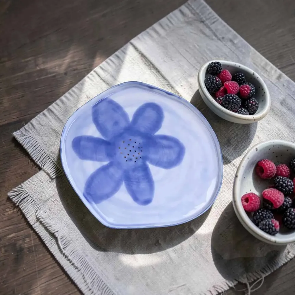 Everyday plates - Aqua Bloom Platter - LALI DESIGN STUDIO