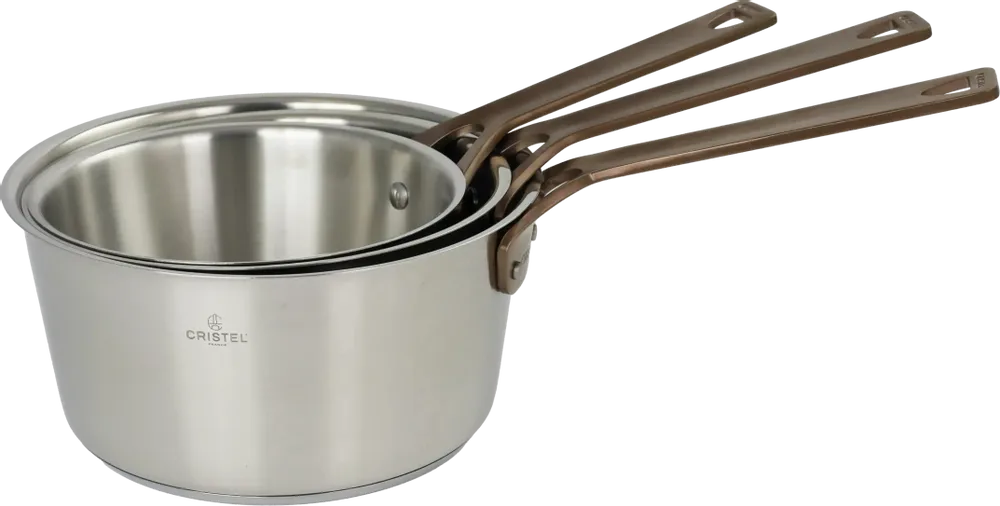 Casseroles - Casserole en inox brossé poignée cuivrée BICENTENAIRE - CRISTEL