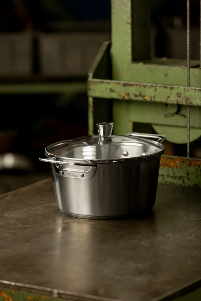 Stew pots - Bicentenary Brushed Stainless Steel Stockpot with Copper-Finish Handle - CRISTEL