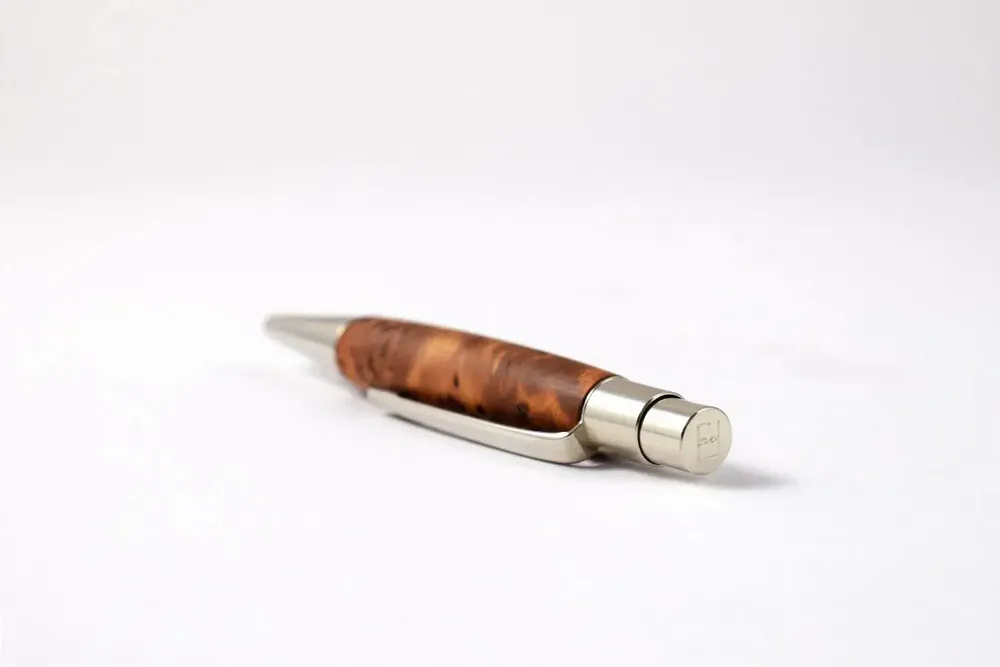 Pens and pencils - Berlin Mini Ballpoint Pen  – « Thuya Burl Wood » - ATELIER FESSELER