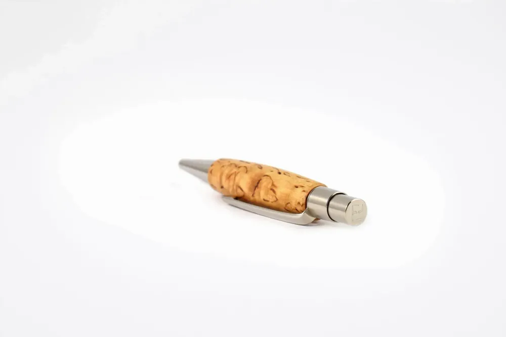 Pens and pencils - Berlin Mini Ballpoint Pen  – « Finnish Birch Wood» - ATELIER FESSELER