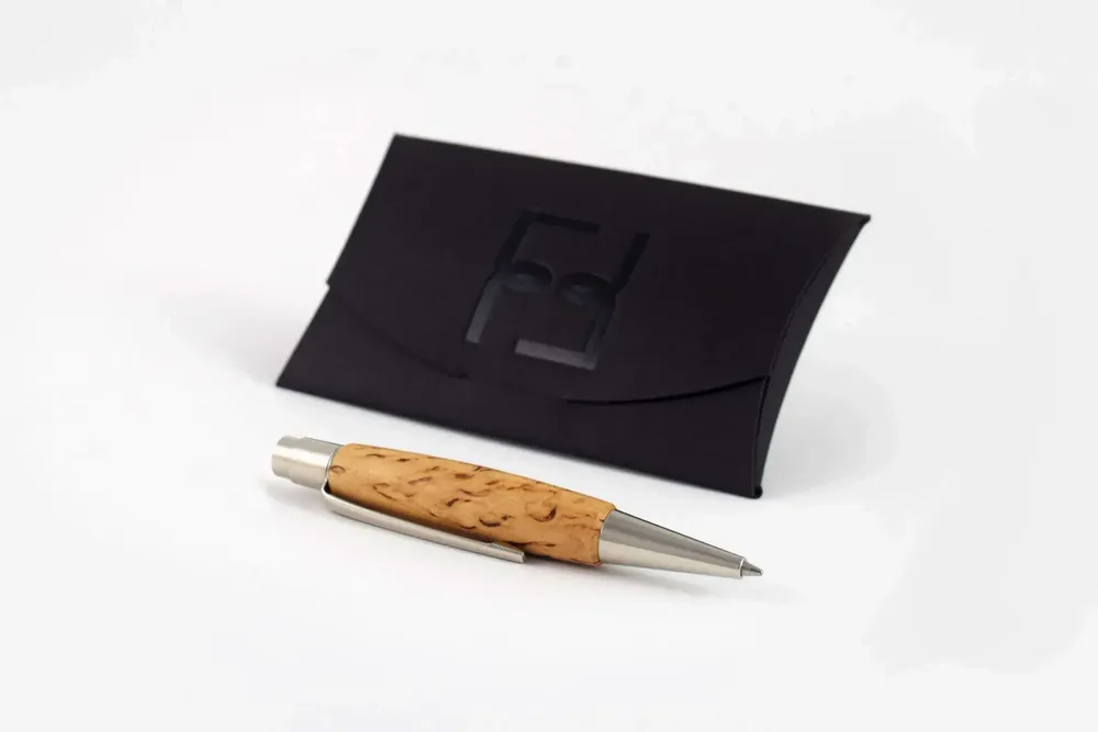 Pens and pencils - Berlin Mini Ballpoint Pen  – « Finnish Birch Wood» - ATELIER FESSELER
