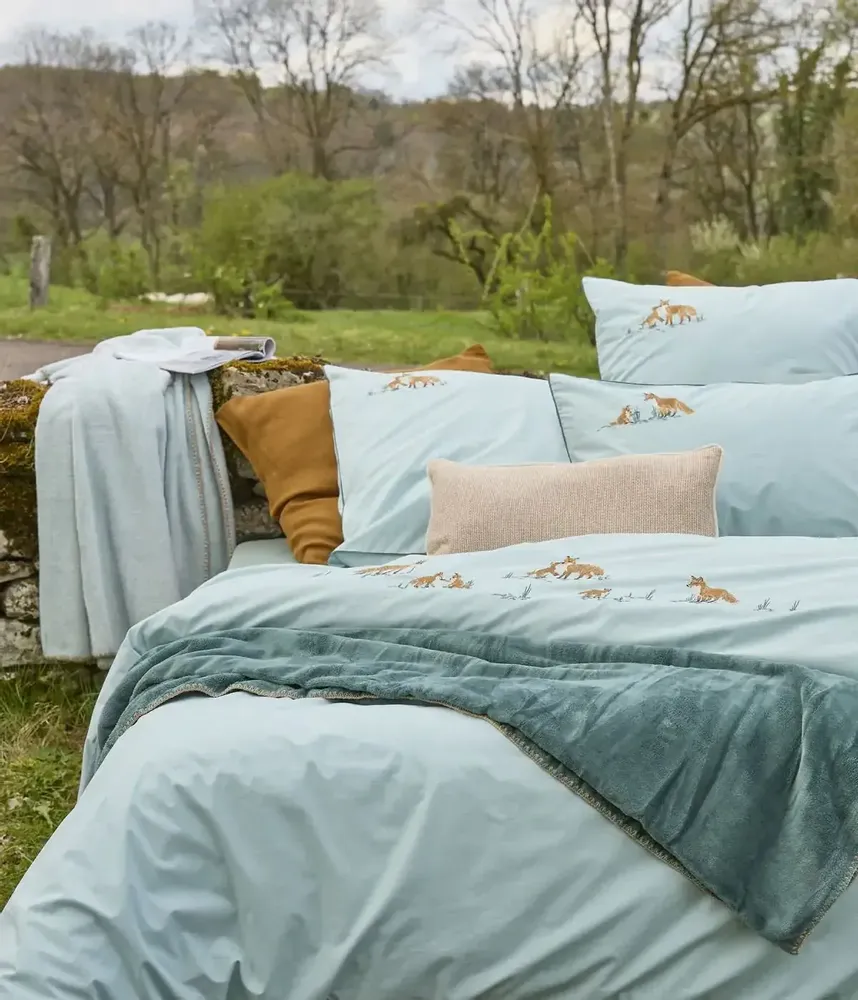 Linge de lit - Parure de lit brodée La vie des plaines - SYLVIE THIRIEZ