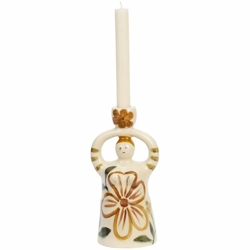 Bougeoirs et photophores  - Figurine porte-bougie peinte à la main - MADAM STOLTZ