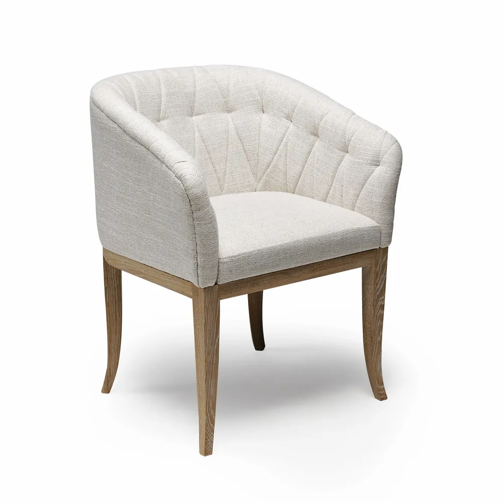 Chaises pour collectivités - Chaise Isabella dossier capitonné, pieds chêne blanchi cérusé - DUISTT