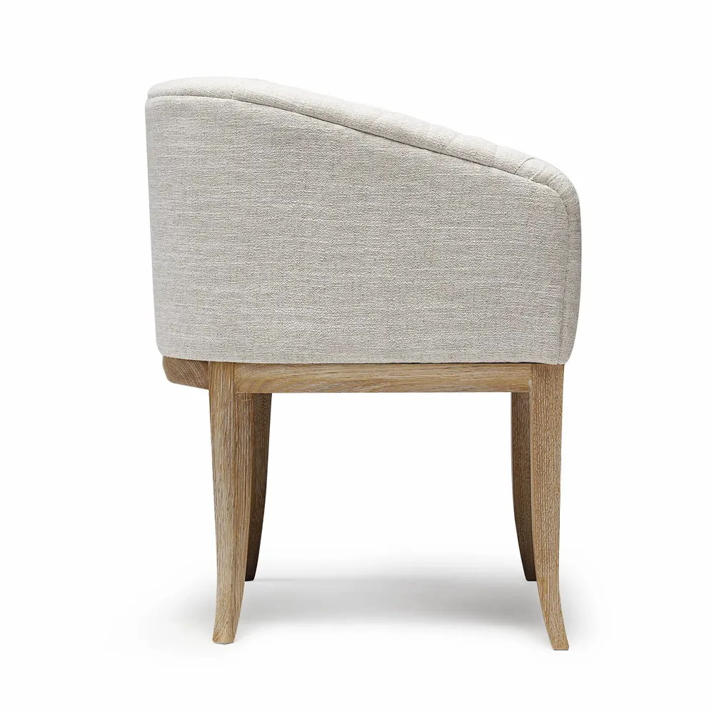 Chaises pour collectivités - Chaise Isabella dossier capitonné, pieds chêne blanchi cérusé - DUISTT