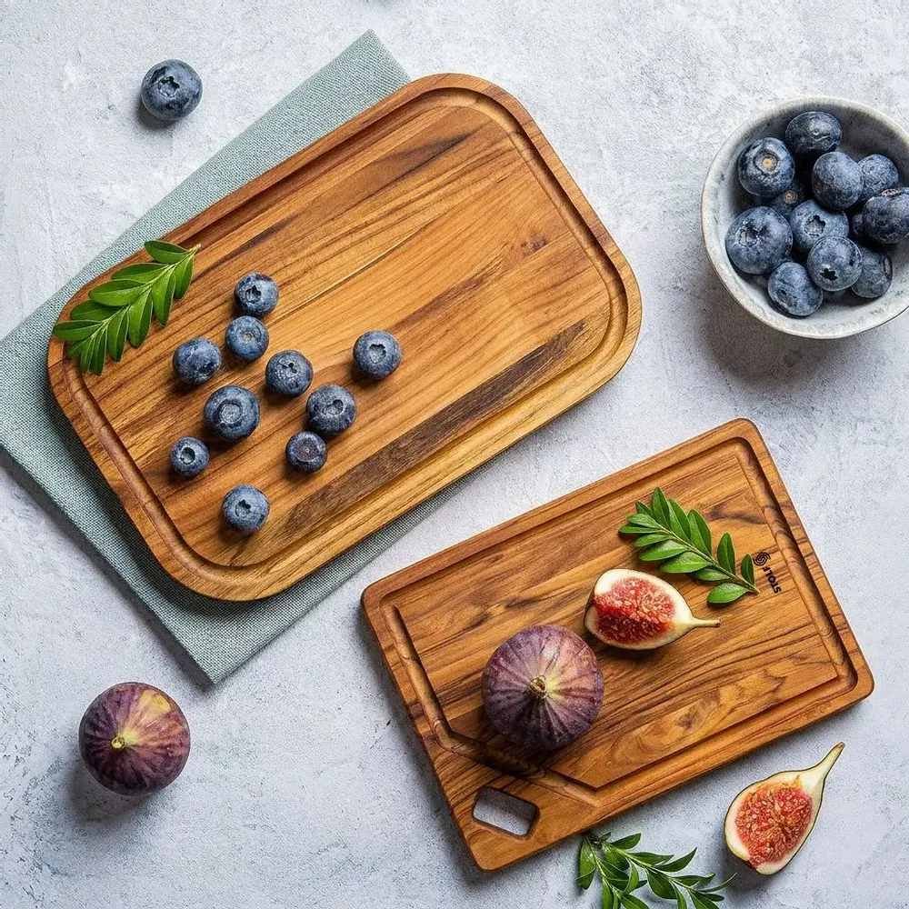 Knives - STOLF ELEGANCE CULINARY TEAK CUTTING BOARD 46X36X1.9CM - STOLF
