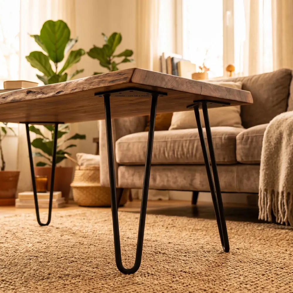 Coffee tables - LEG FOR COFFEE TABLE OR FURNITURE IN GEMINI STEEL - SET OF 2 LEGS - DECO-GEM