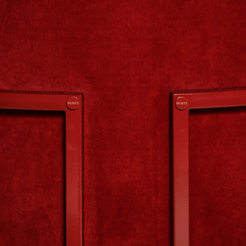Chairs for hospitalities & contracts - Dining Chair Julius Red - seat Velvet - frame Red lacquered iron - DUISTT