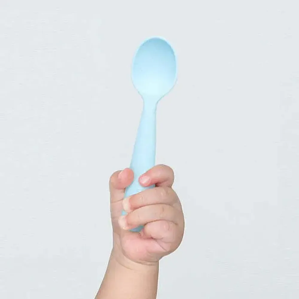 Repas pour enfant - Set de cuillères d’apprentissage en silicone-Grey/Lavender - MINIWARE AB