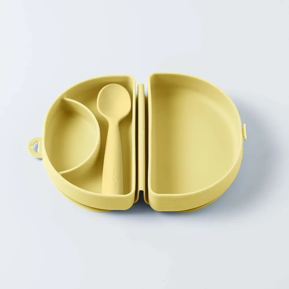 Repas pour enfant - Assiette Fold & Scoop – Crème anglaise/Crème anglaise - MINIWARE AB