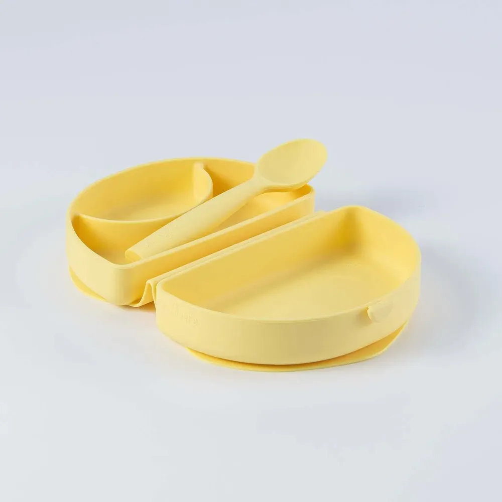 Repas pour enfant - Assiette Fold & Scoop – Crème anglaise/Crème anglaise - MINIWARE AB