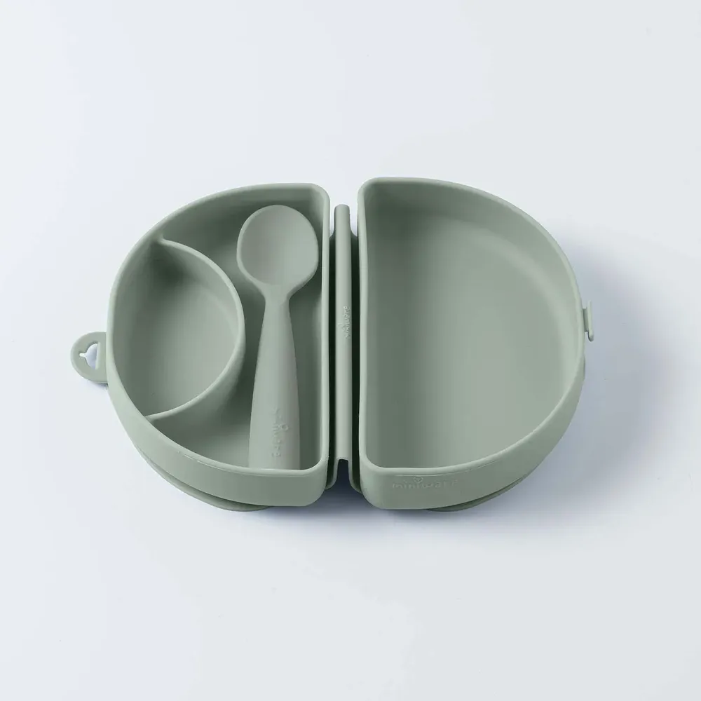 Repas pour enfant - Assiette Fold & Scoop – Sauge/Sauge - MINIWARE AB