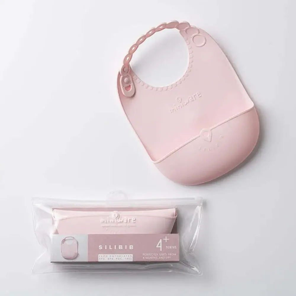 Repas pour enfant - Bavoir en silicone Roll & Lock – Barbe à papa - MINIWARE AB