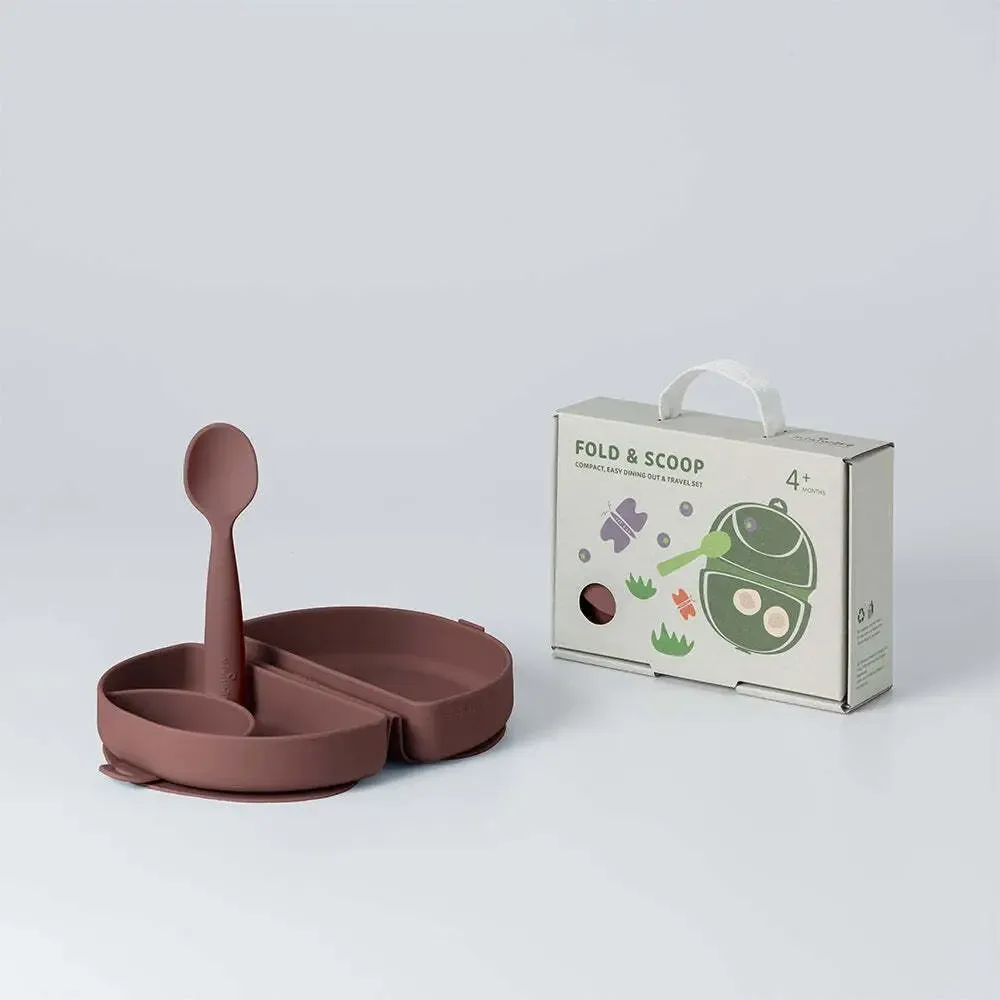 Repas pour enfant - Assiette Fold & Scoop – Châtaigne/Châtaigne - MINIWARE AB