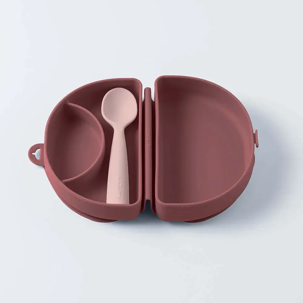 Repas pour enfant - Assiette Fold & Scoop – Framboise/Sel rose - MINIWARE AB