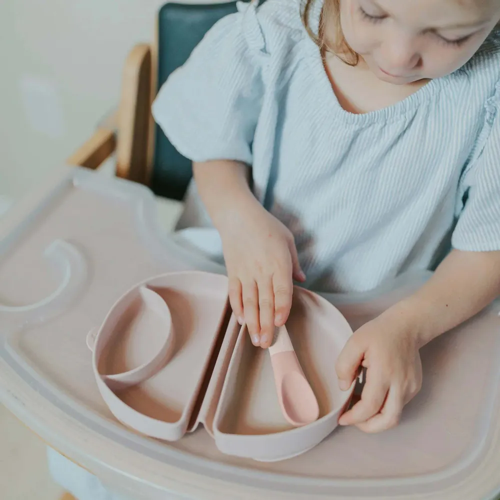 Repas pour enfant - Assiette Fold & Scoop – Sel rose/Sel rose - MINIWARE AB