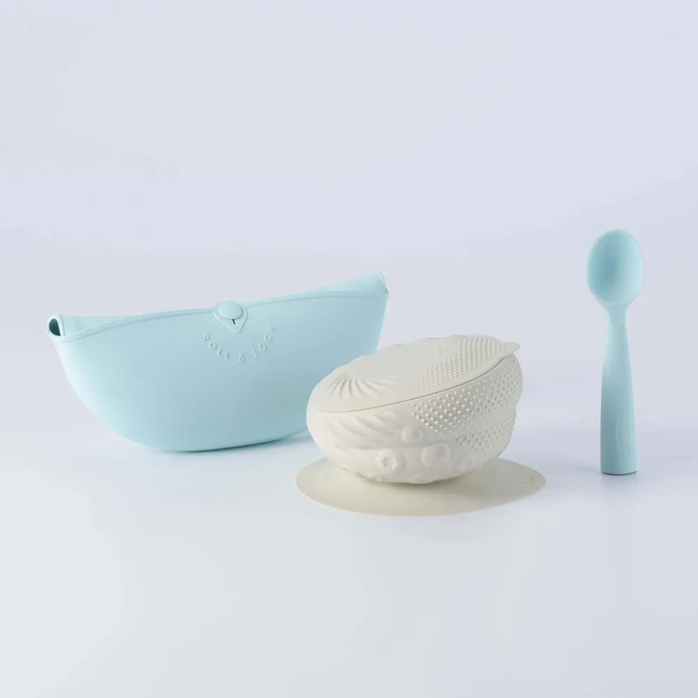 Repas pour enfant - Set de démarrage sensoriel – Avoine/Aqua - MINIWARE AB