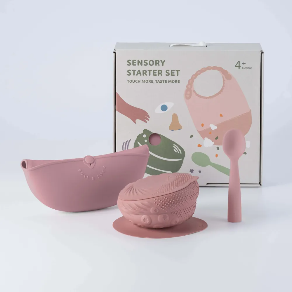 Repas pour enfant - Set de démarrage sensoriel – Framboise - MINIWARE AB