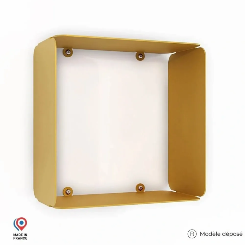 Decorative objects - AMBER STEEL CUBE WALL SHELF - DECO-GEM