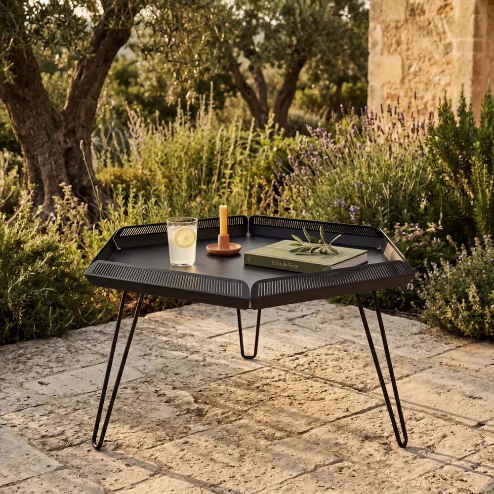 Tables basses - TABLE BASSE EN ACIER CÉLESTE - DECO-GEM