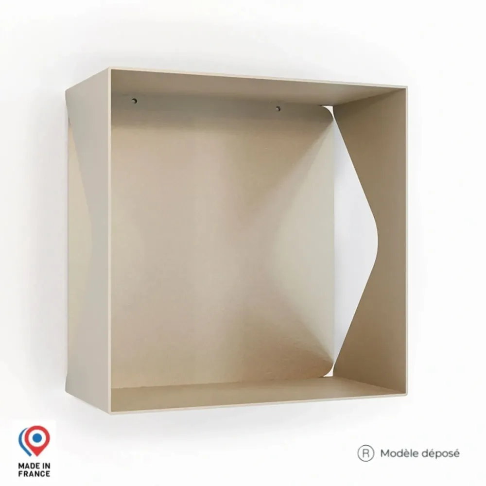 Decorative objects - CUBE STEEL WALL SHELF WITH AQUAMARINE BOTTOM - DECO-GEM