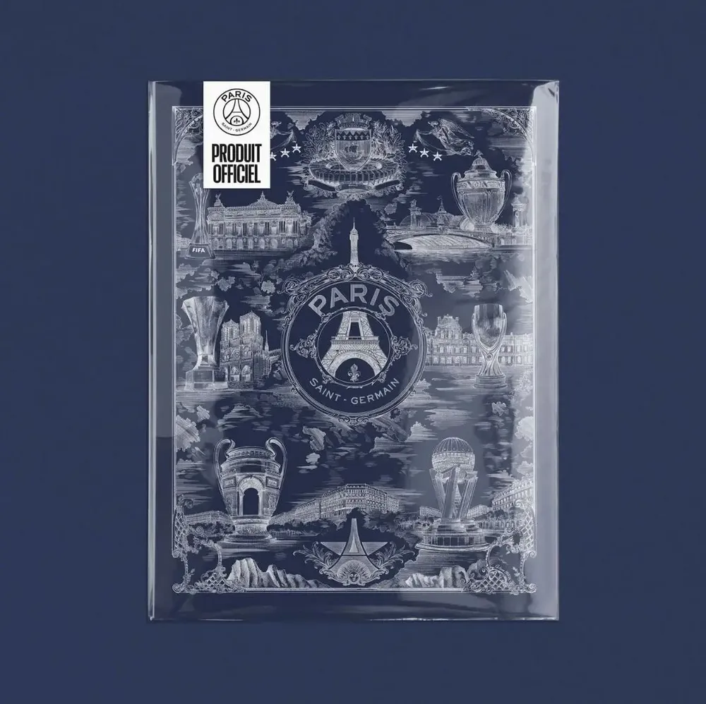Services - PSG poster - Parisian allegory on a white background by Octave Marsal - ONEART ÉDITIONS