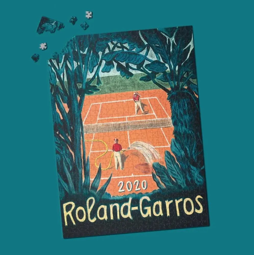 Gifts - Roland-Garros 2020 poster puzzle by Pierre SEINTURIER (1000 pieces) - ONEART ÉDITIONS