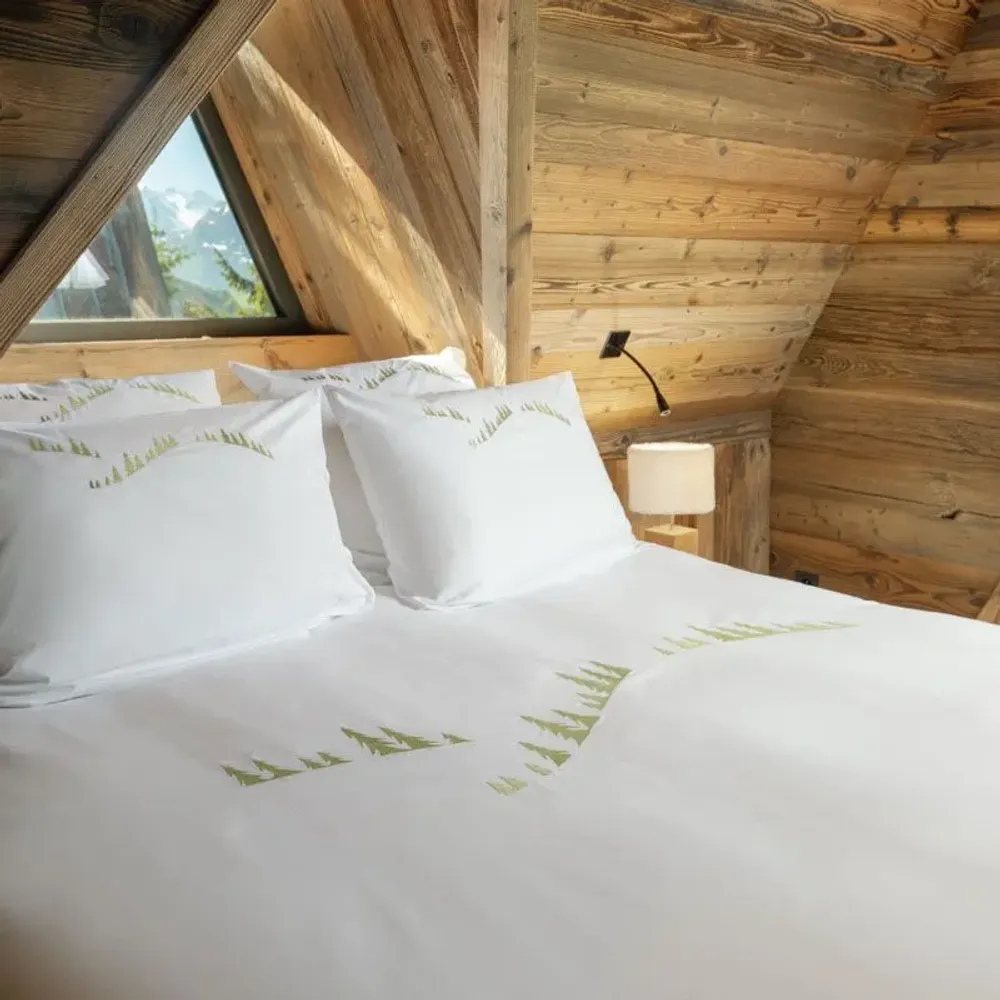Linge de lit - Housse de couette montagne sapins Verts - VAGABONDE INTERNATIONAL