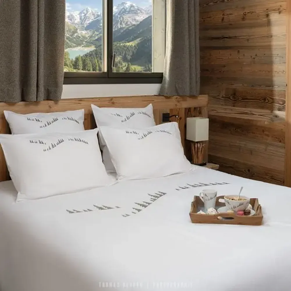 Linge de lit - Housse de couette montagne sapins gris - VAGABONDE INTERNATIONAL