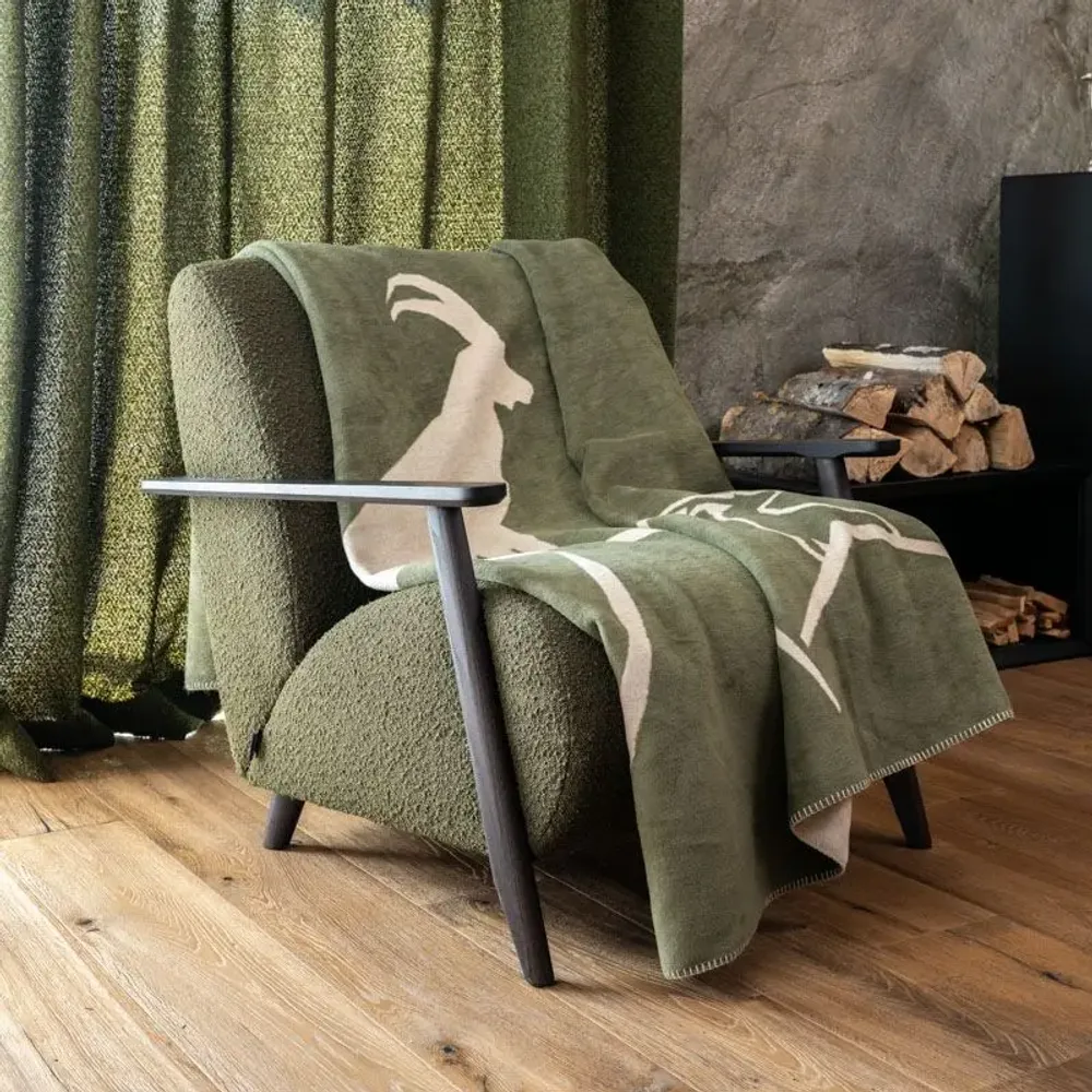 Plaids - Plaid montagne bouquetin vert - VAGABONDE INTERNATIONAL