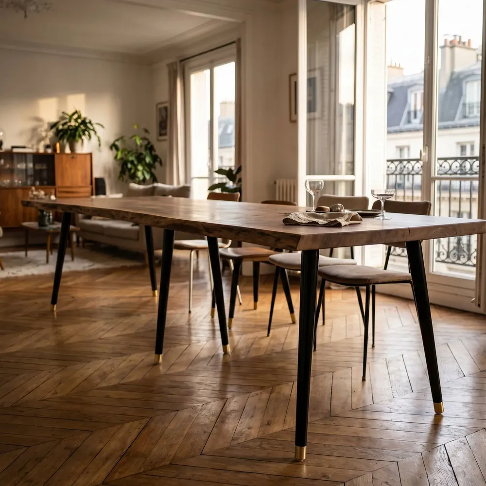 Dining Tables - High black wooden table leg - 71.5 cm Libra - Set of 2 legs - DECO-GEM