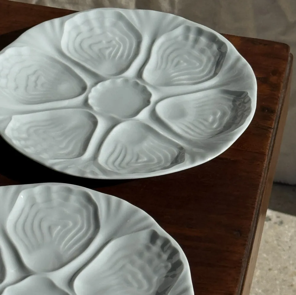 Assiettes de réception - Lot de 4 assiettes à huîtres Limoges France D25 - OFFICE OBJETS
