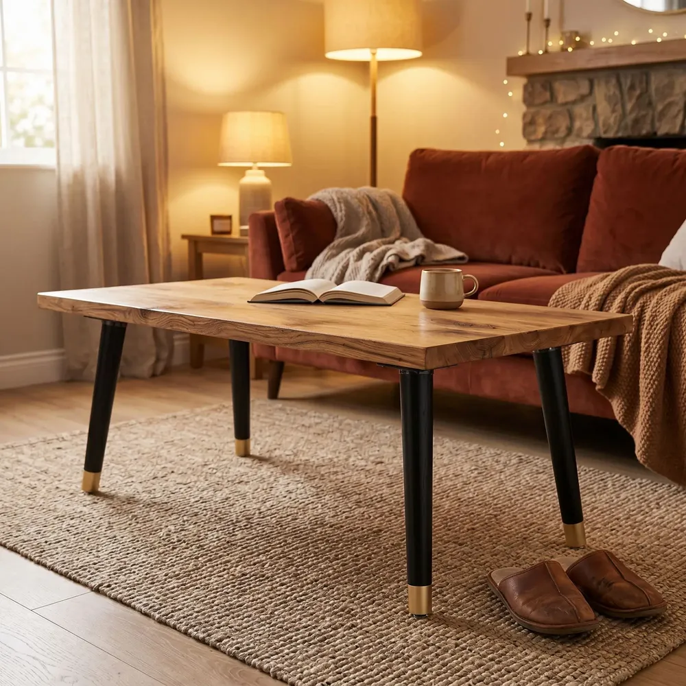 Coffee tables - Wooden coffee table leg - 30 cm Libra - set of 2 inclined legs - DECO-GEM