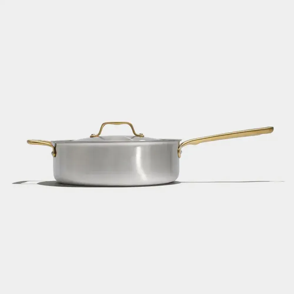 Ustensiles de cuisine - La sauteuse idéale en inox, manche doré - 26 cm - ATMA KITCHENWARE
