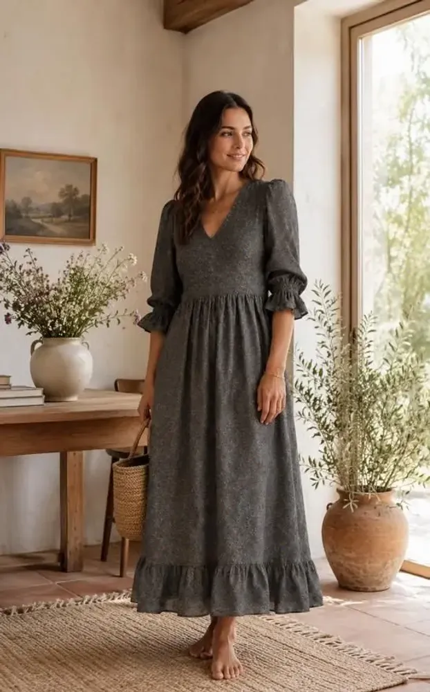 Prêt-à-porter - Robe longue à ourlet volanté - I WAS A SARI