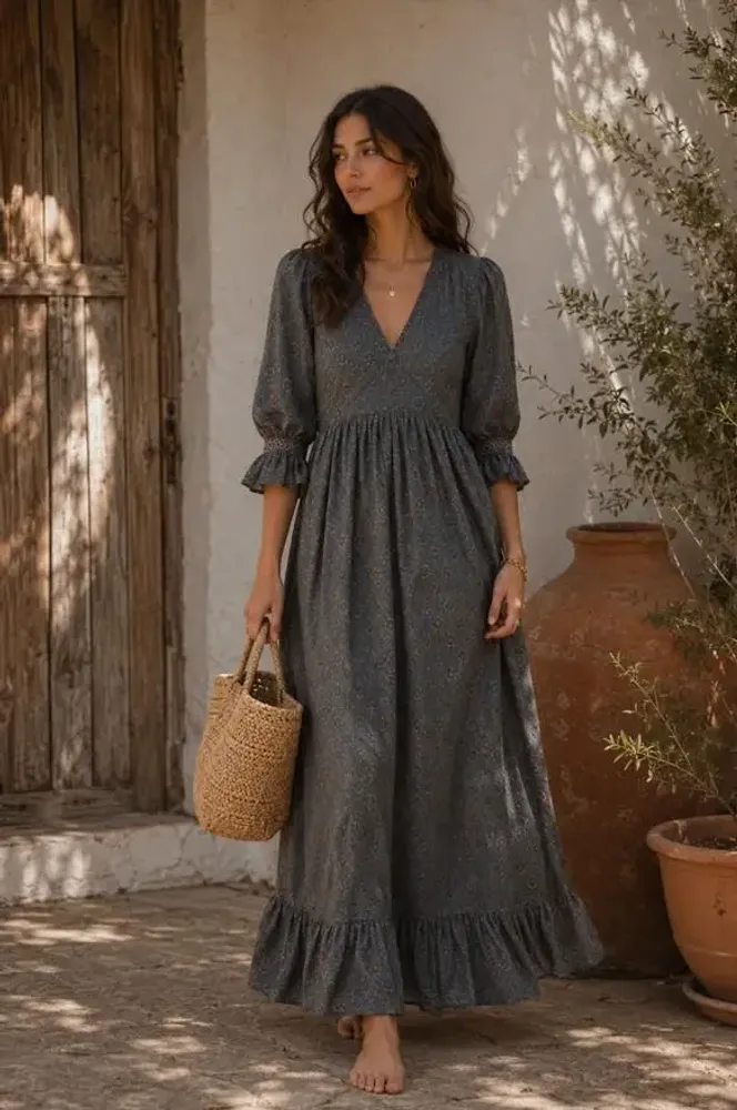 Prêt-à-porter - Robe longue à ourlet volanté - I WAS A SARI