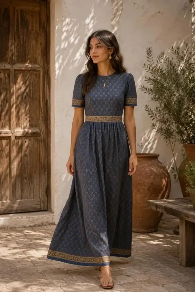 Apparel - Maxi dress with short sleeves - I WAS A SARI