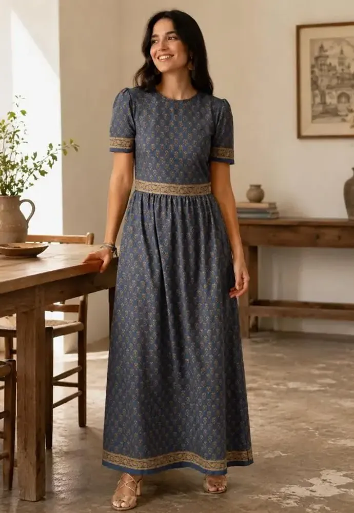 Apparel - Maxi dress with short sleeves - I WAS A SARI