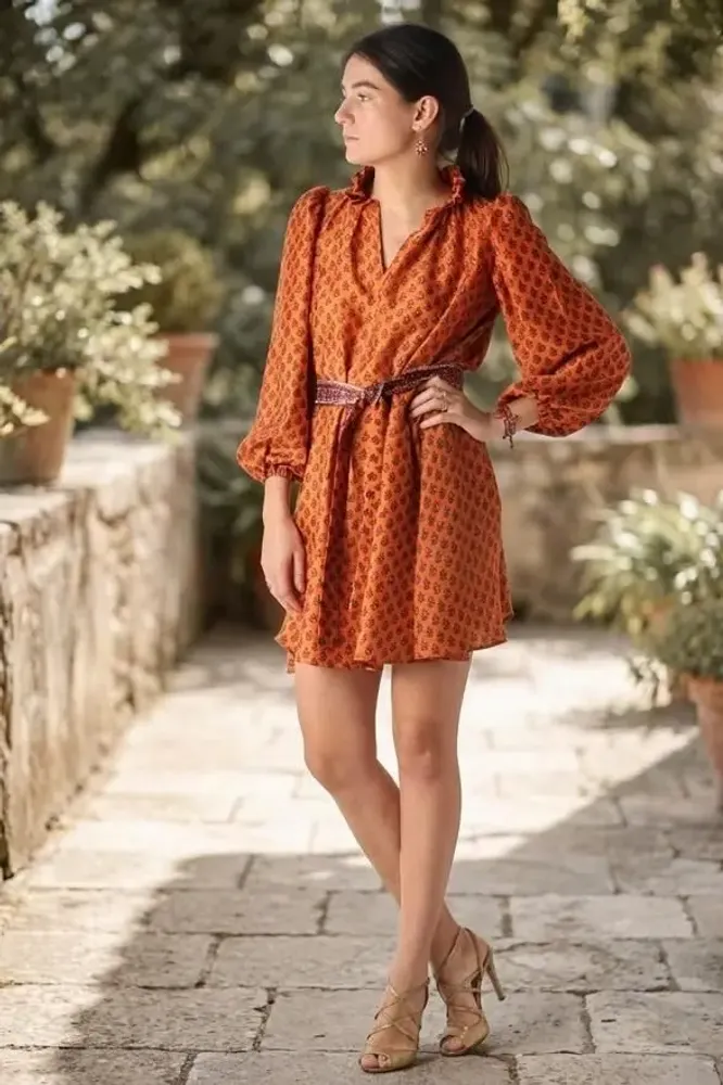 Prêt-à-porter - Robe swing avec ceinture - I WAS A SARI