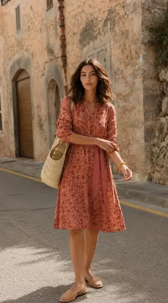 Prêt-à-porter - Robe swing avec ceinture - I WAS A SARI