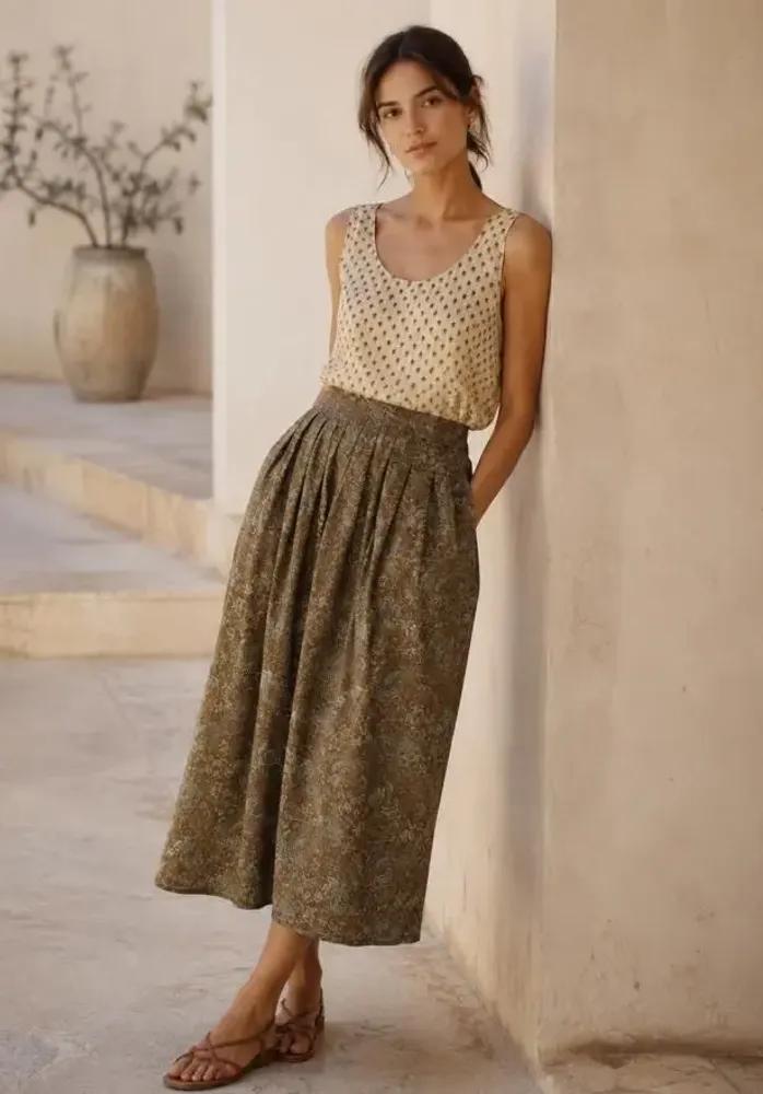 Prêt-à-porter - Jupe midi plissée - I WAS A SARI