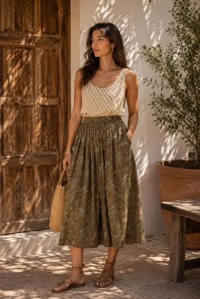 Prêt-à-porter - Jupe midi plissée - I WAS A SARI