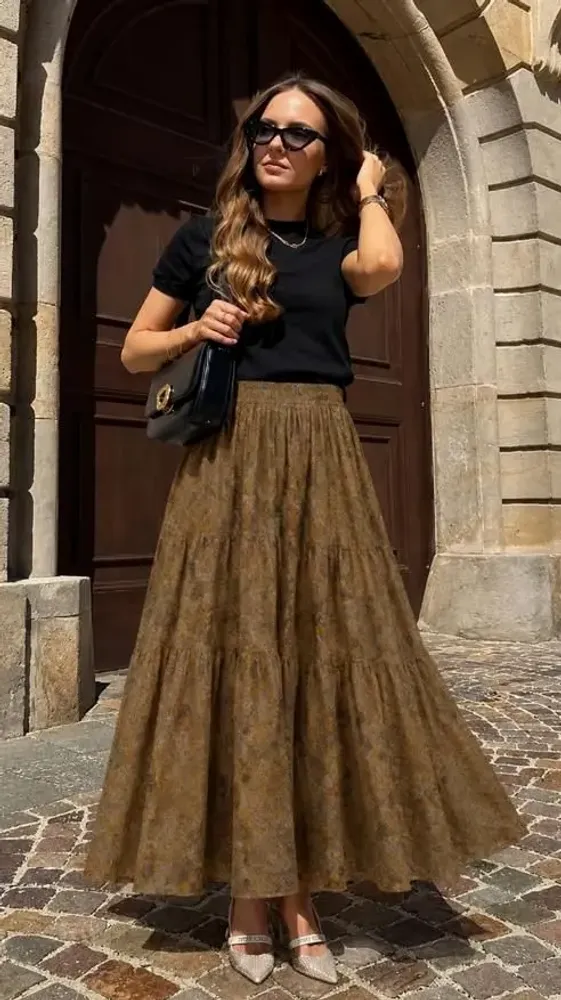 Apparel - Midi tiered skirt - I WAS A SARI